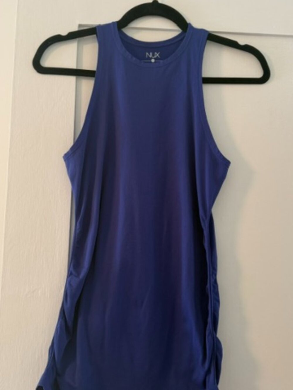 NUX Cobalt Blue sleeveless athletic top, size L